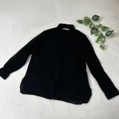 ユニクロ×イニス コットンシアーシャツ 黒　透け感　Mサイズ