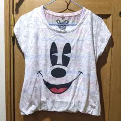 ディズニー　ミッキーマウス 半袖Tシャツ パステル総柄　サイズ150(a924)