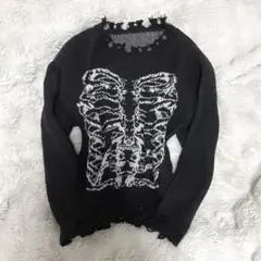 00s y2k 平成ギャル ドクロ ダメージニット アーカイブ グランジ パンク