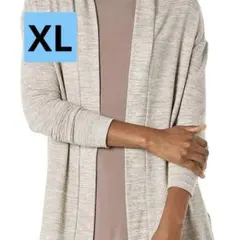 オープンカーディガンXLフード付ゆったり肌触り良い長袖 レディース