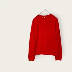 UNIQLO カーディガン レッド Mサイズ 長袖 S 58