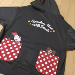 未使用ディズニー　フレンズミニーマウスフィフィレトロジップパーカーМ