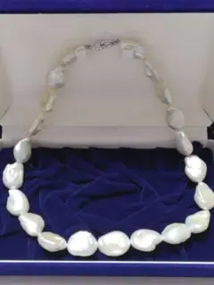 淡水パール 大粒 バロック 本真珠 ネックレス ホワイト