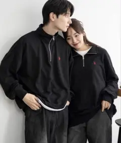 WEGO U.S. POLO ASSN. 別注ハーフZIPプルオーバー 黒