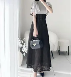 mily bilet 新品未使用　ワンピース　フリル　レース　グレー　チェック