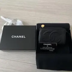 未使用　CHANEL ブラックレザー ポーチ