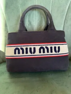 【archive❗️】90s miumiu トートバッグ　キャンバス　印刻ロゴ miu miu（ミュウミュウ） miumiu 90s ヴィンテージ アーカイブ