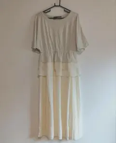 GU×UNDERCOVER 半袖ロングワンピース XL アイボリー
