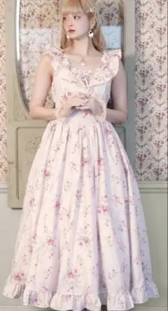 しまむら misa コラボ パフスリーブワンピース 5L ライトピンク - メルカリ