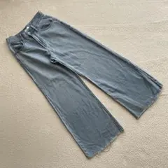 UNIQLO❣️ユニクロ　ジーンズ　デニム　 ワイド　カットオフ　ライトブルー