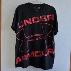 UNDER ARMOURアンダーアーマー 半袖Tシャツ 黒 レッドロゴ Mサイズのサムネイル