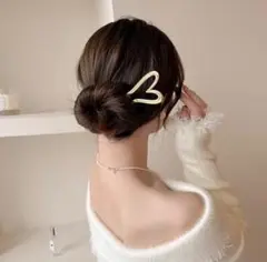 ハート かんざし ゴールド ヘアアクセサリー まとめ髪 浴衣 和装のサムネイル