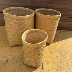 天然素材バスケット3個セット