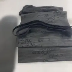 夏物新品 喪服帯作り帯 黒地 縞模様 正絹　帯板　帯締め帯揚げ　帯枕　やまとのサムネイル