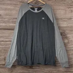 Champion チャンピオン グレー ラグランスリーブ ロングTシャツ