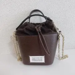 Maison Margiela 5ACバケットバッグ　ダークブラウン　ゴールド