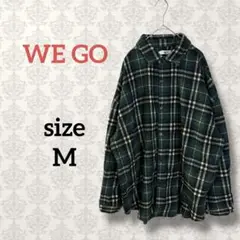 ウィゴー【M】チェックCPOジャケット 厚手オーバーサイズシャツ 長袖 グリーン