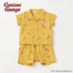 petit main プティマイン　おさるのジョージ総柄セットアップ　80cm