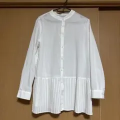 ☆お値下げ　LEPSIMホワイト プリーツデザイン シャツ F