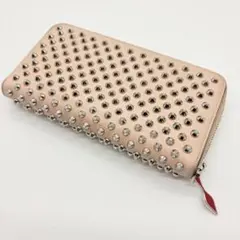 クリスチャンルブタン パネトーネ 長財布 スタッズ ピンクベージュ×赤のサムネイル