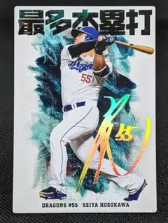 細川成也 ホロ箔 サインカード 中日ドラゴンズ プロ野球チップスカード 2026