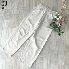 【GU ジーユー】メンズ　シェフパンツ　ウエスト総ゴム　カジュアル　ベージュ　M