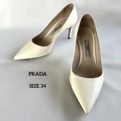 PRADA パンプス ホワイト ポインテッドトゥ ハイヒール サイズ34 プラダのサムネイル