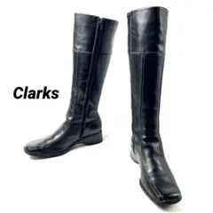 Clarks クラークス 23cm ロングブーツ スニーカーソール スクエアトゥ