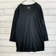 DISCOVERED 日本製 コットン Vネック 七分袖 カットソー 黒 Lのサムネイル