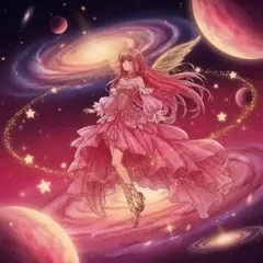 美しいピンクのイラストポスターa4紙沢光額付き発送♥1点もので終了