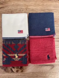新品 RALPH LAUREN 刺繍タオルハンカチ ４枚セット　5