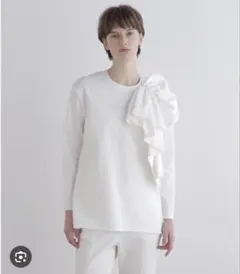 神崎恵×cadune コラボ フリル付きペプラムニット リブタイトスカート