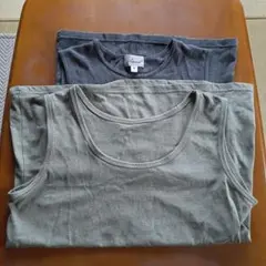 Mサイズ グレー カーキ タンクトップ 2枚セット