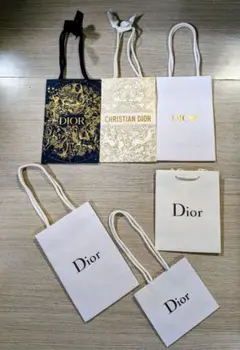 【限定含む】DIORショッパー6点セット リボン付 ネイビー白ゴールドまとめ売り