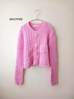 MACPHEE ハイブリットコットンケーブル クルーネックカーディガン