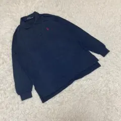 Polo by RALPH LAUREN 長袖ポロシャツ　ロゴ入り　紺色　L