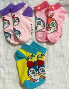 在庫処分!アンパンマン靴下3足セット　キッズ靴下14-19cm入園準備