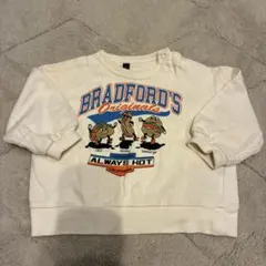 【80】トレーナー キッズ ベビー ホワイト プリント 長袖　アメリカン