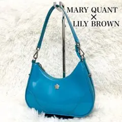完売品✨ マリークワント リリーブラウン　ハーフムーンバッグ　ターコイズブルー