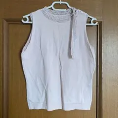 K.T. デザインノースリーブカットソー ピンク