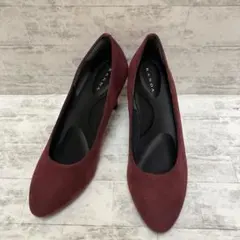 【美品】RANDA 23.5㎝ ヒールパンプス スエード アーモンドトゥ 紫