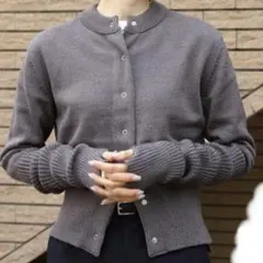 美品★SHINZONE LONG RIB CARDIGAN グレー