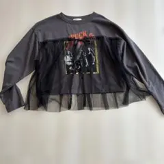 FUN ロックプリント チュール重ね 長袖カットソー