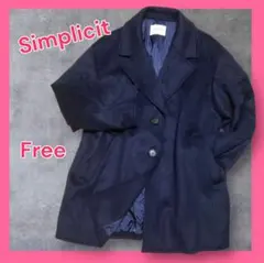 シンプリシテェ コート チェスター アウター レディース フリー ネイビー