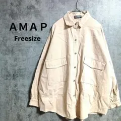 ANAP ベージュ オーバーサイズシャツ　ジャケット　ゆったりカジュアルオシャレのサムネイル