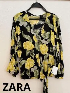 【新品タグ付き】ZARA★イエロー★花柄★大柄★ブラウス