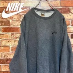 ★NIKE★スウェット/メンズ/トレーナー/刺繍/グレー/灰色/サイズL