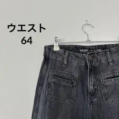 オールドネイビー ワイドパンツ 無地 黒 綿 トレンド ボトムス 美脚効果のサムネイル