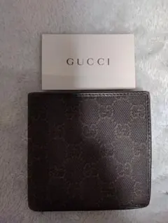 【正規店購入品】GUCCI 二つ折り財布 GG柄 ブラック