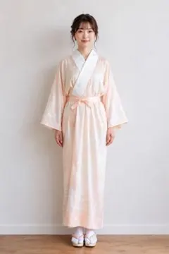 長襦袢 鏡裏紋 鱗模様 衣紋抜き付き 身丈135 裄67 正絹 着物 031tz